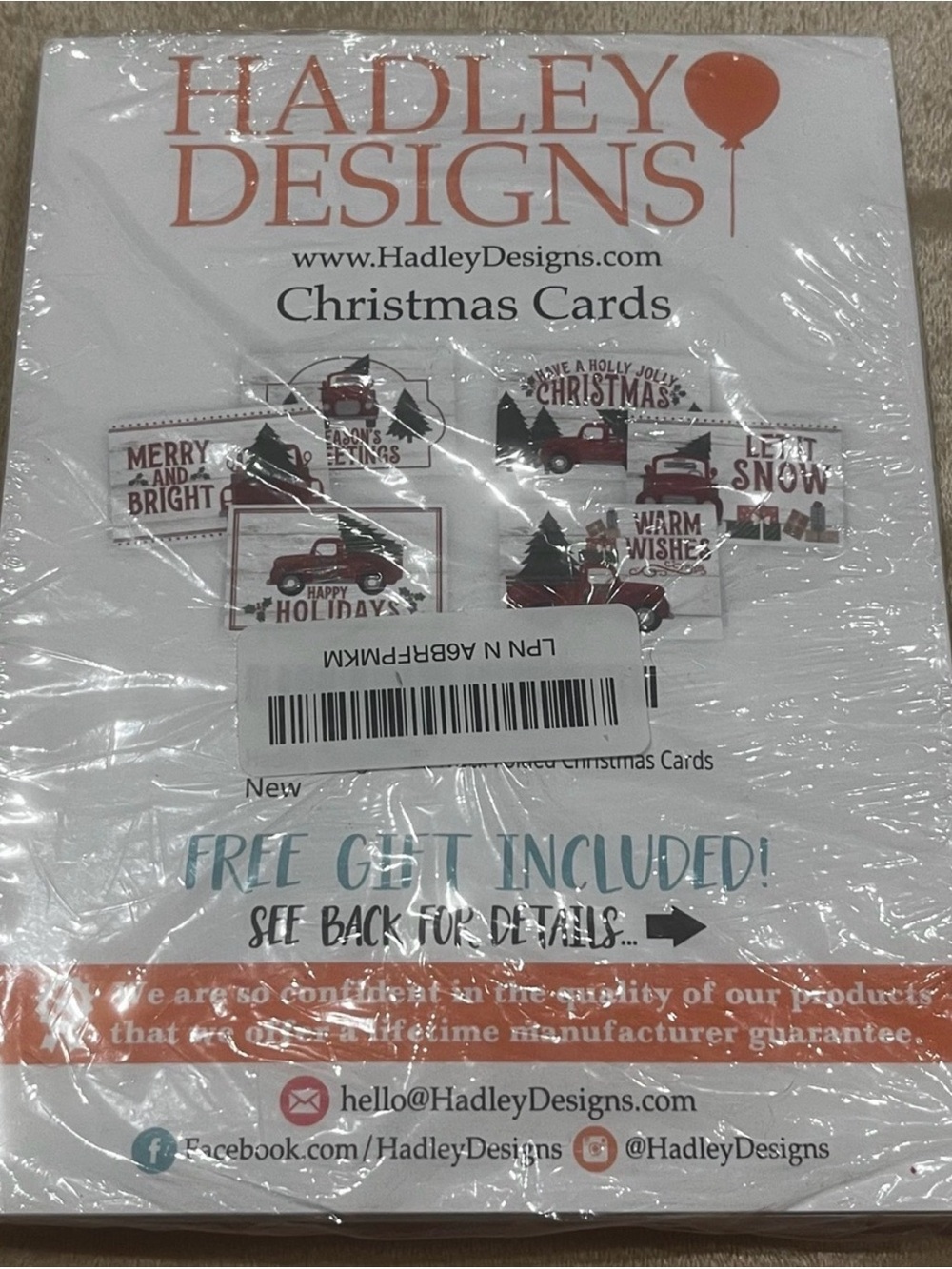 Hadley Designs 24 Christmas Winter Holiday Cards With Envelopes